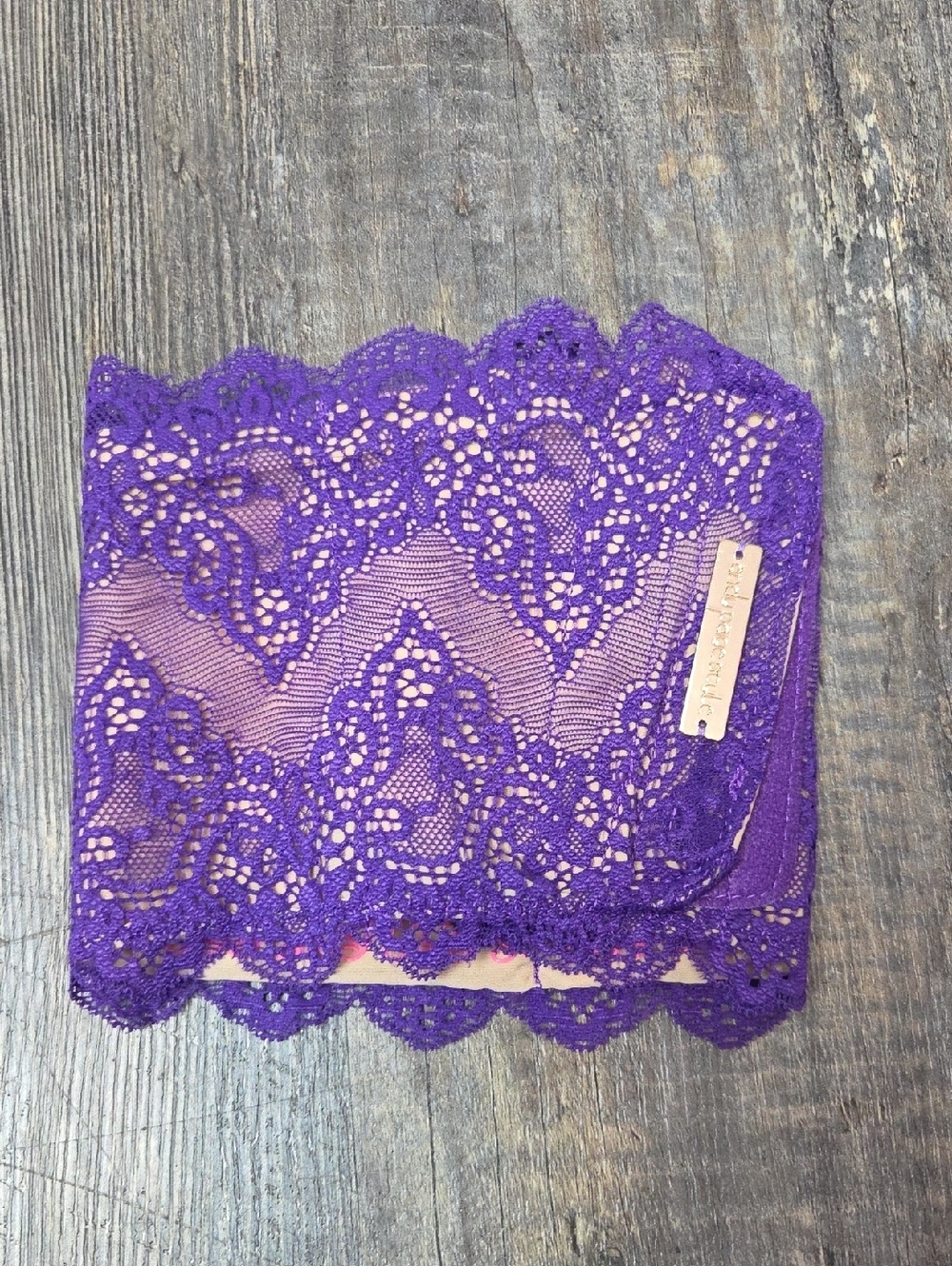 Purple Lace Thigh Garder With Pockets
